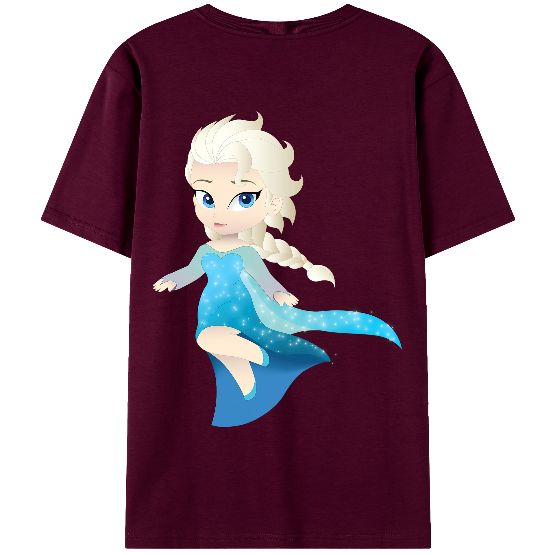 （画像用） アナと雪の女王 アンナ エルサ Frozen Anna Elsa レディース半袖Tシャツ(バックプリント)